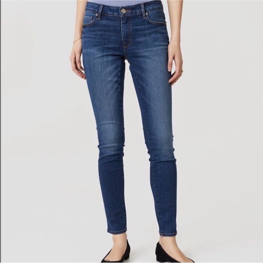 12 Ann Taylor LOFT Curvy Skinny Blue Denim Jeans